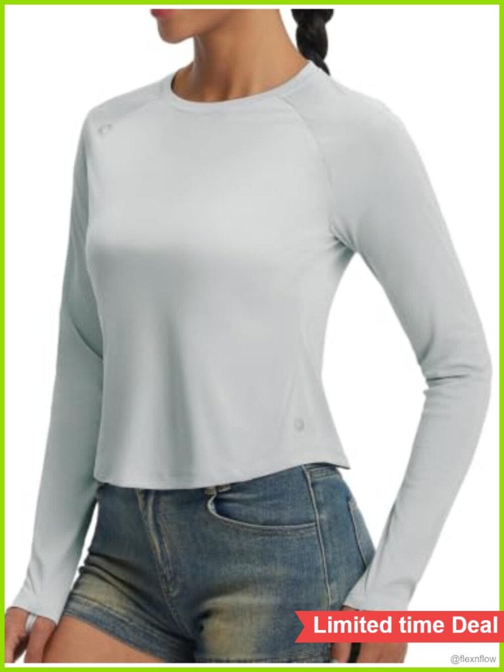 Baleaf Women's UPF 50+ Long Sleeve Crop Sun Shirt Rash Guard
